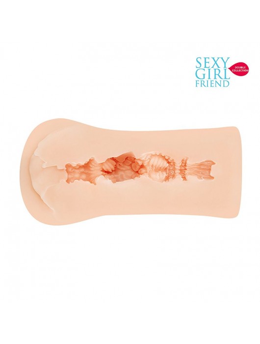 Телесный мастурбатор-вагина со складками на входе - Bior toys - в Уссурийске купить с доставкой