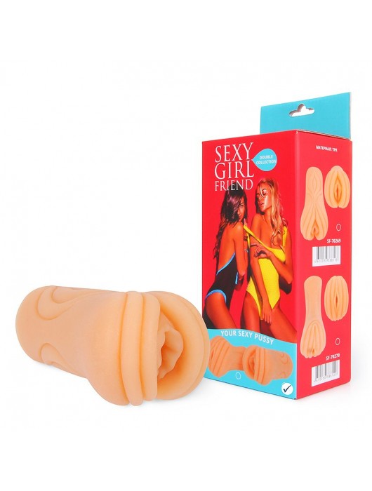 Телесный мастурбатор-вагина со складками на входе - Bior toys - в Уссурийске купить с доставкой