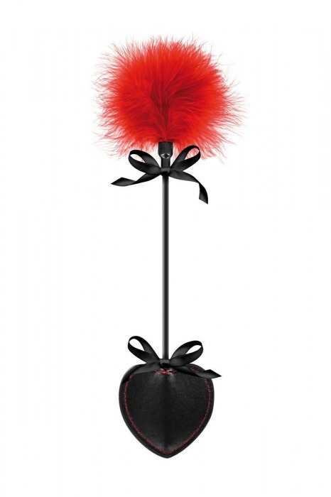 Стек с пуховкой Sweet Caress Feather Whip - 44 см. - Sweet Caress - купить с доставкой в Уссурийске