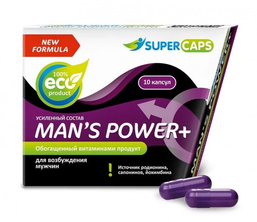 Возбуждающее средство для мужчин Mans Power plus - 10 капсул (0,35 гр.) +1 в подарок - SuperCaps - купить с доставкой в Уссурийске