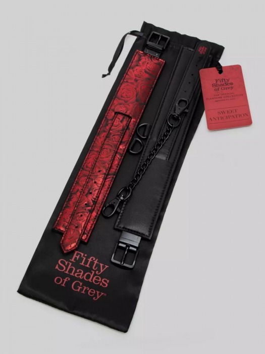 Красно-черные оковы Reversible Faux Leather Ankle Cuffs - Fifty Shades of Grey - купить с доставкой в Уссурийске