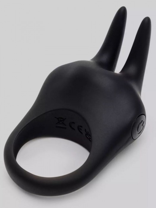 Черное эрекционное виброкольцо Sensation Rechargeable Vibrating Rabbit Love Ring - Fifty Shades of Grey - в Уссурийске купить с доставкой