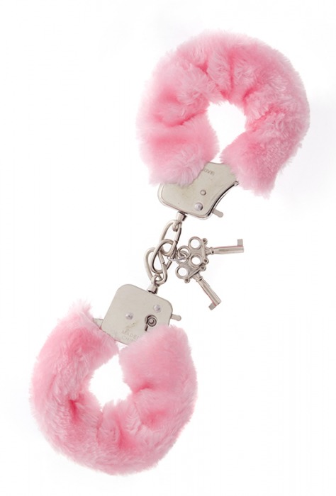 Металлические наручники с розовой меховой опушкой METAL HANDCUFF WITH PLUSH PINK - Dream Toys - купить с доставкой в Уссурийске