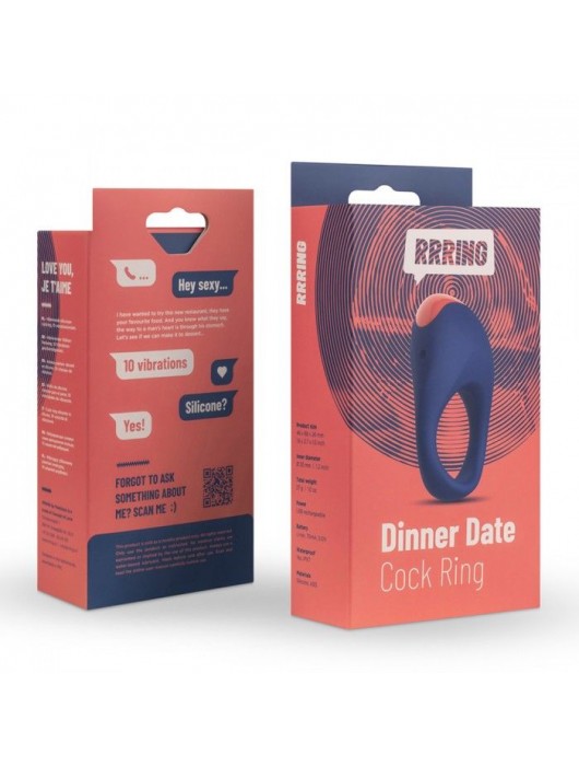 Синее эрекционное кольцо RRRING Dinner Date Cock Ring - FeelzToys - в Уссурийске купить с доставкой