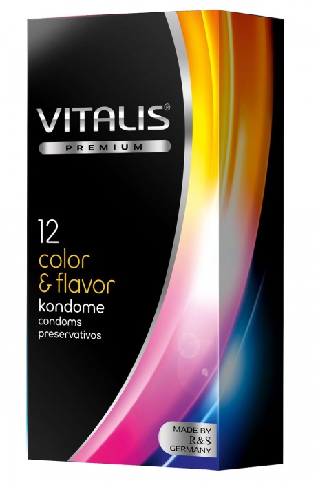 Цветные ароматизированные презервативы VITALIS PREMIUM color   flavor - 12 шт. - Vitalis - купить с доставкой в Уссурийске