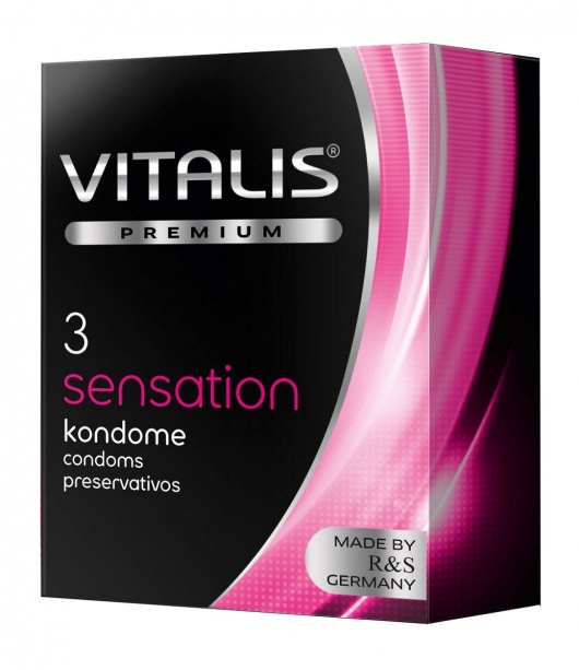 Презервативы с пупырышками и кольцами VITALIS PREMIUM sensation - 3 шт. - Vitalis - купить с доставкой в Уссурийске