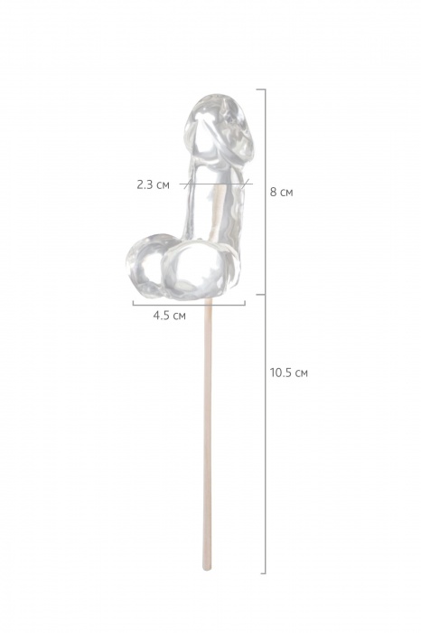 Прозрачный леденец в форме фаллоса со вкусом пина колады - Sosuчki - купить с доставкой в Уссурийске