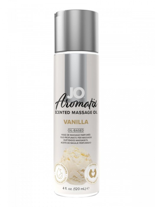 Массажное масло JO Aromatix Massage Oil Vanilla с ароматом ванили - 120 мл. - System JO - купить с доставкой в Уссурийске