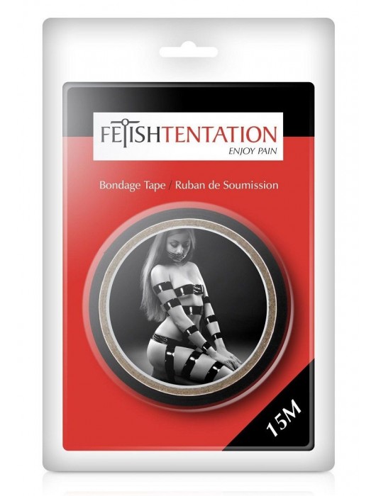 Черный скотч для фиксации - 15 м. - Fetish Tentation - купить с доставкой в Уссурийске