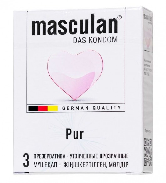 Супертонкие презервативы Masculan Pur - 3 шт. - Masculan - купить с доставкой в Уссурийске