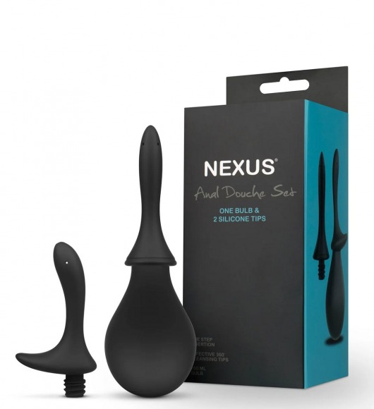 Черный анальный душ Nexus Anal Douche Set с 2 сменными насадками - Nexus Range - купить с доставкой в Уссурийске
