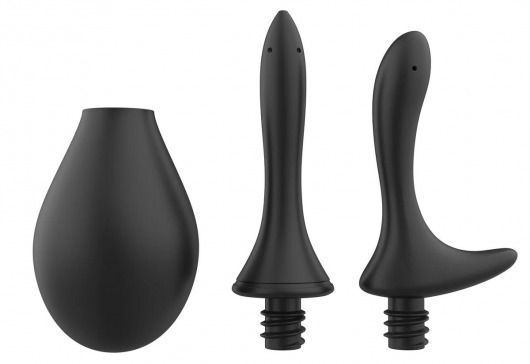 Черный анальный душ Nexus Anal Douche Set с 2 сменными насадками - Nexus Range - купить с доставкой в Уссурийске