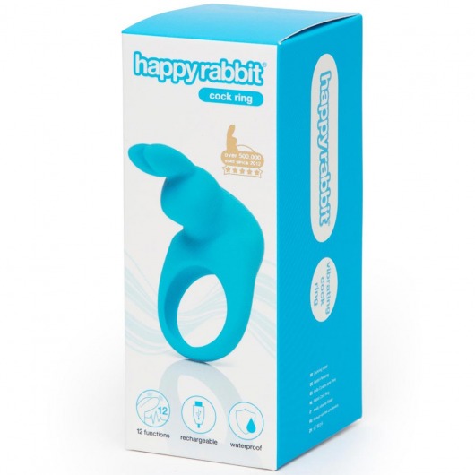 Голубое эрекционное виброкольцо Happy Rabbit Rechargeable Rabbit Cock Ring - Happy Rabbit - в Уссурийске купить с доставкой