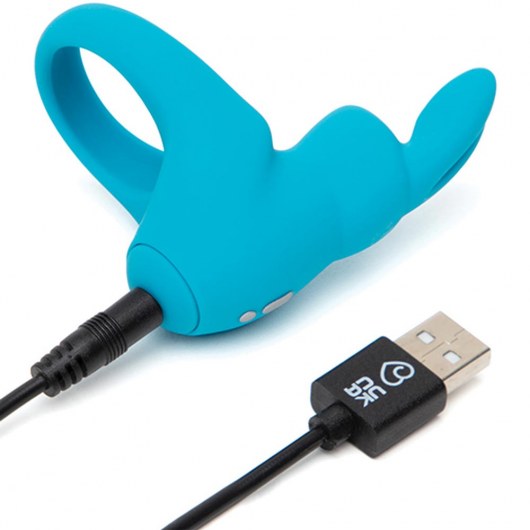 Голубое эрекционное виброкольцо Happy Rabbit Rechargeable Rabbit Cock Ring - Happy Rabbit - в Уссурийске купить с доставкой