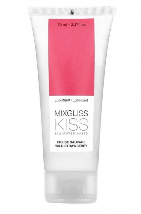 Смазка на водной основе Mixgliss Kiss с ароматом земляники - 70 мл. - Mixgliss - купить с доставкой в Уссурийске
