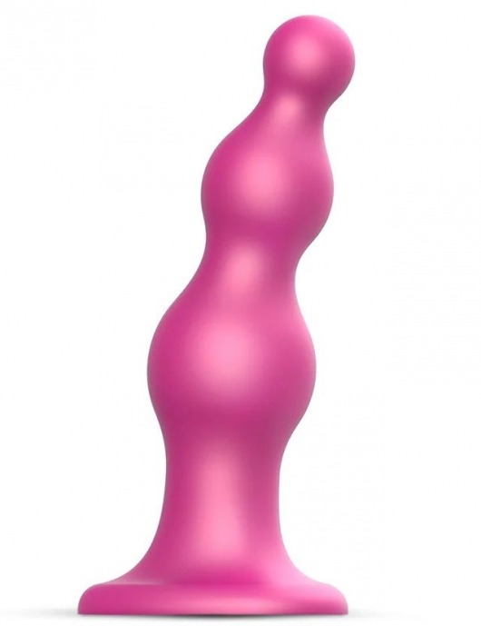 Розовая насадка Strap-On-Me Dildo Plug Beads size S - Strap-on-me - купить с доставкой в Уссурийске