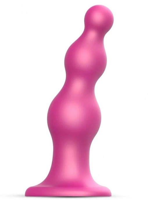 Розовая насадка Strap-On-Me Dildo Plug Beads size L - Strap-on-me - купить с доставкой в Уссурийске