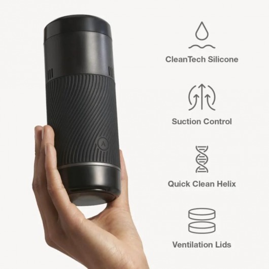 Черный мастурбатор с контролем всасывания Arcwave Pow Stroker - Arcwave - в Уссурийске купить с доставкой