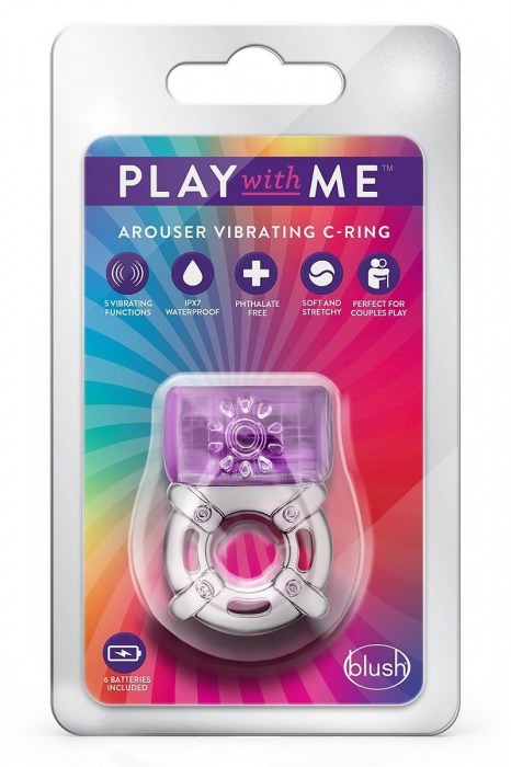 Фиолетовое эрекционное виброкольцо One Night Stand Vibrating C-Ring - Blush Novelties - в Уссурийске купить с доставкой