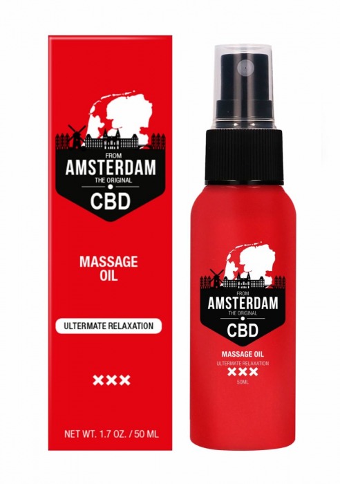 Стимулирующее массажное масло CBD from Amsterdam Massage Oil - 50 мл. - Shots Media BV - купить с доставкой в Уссурийске