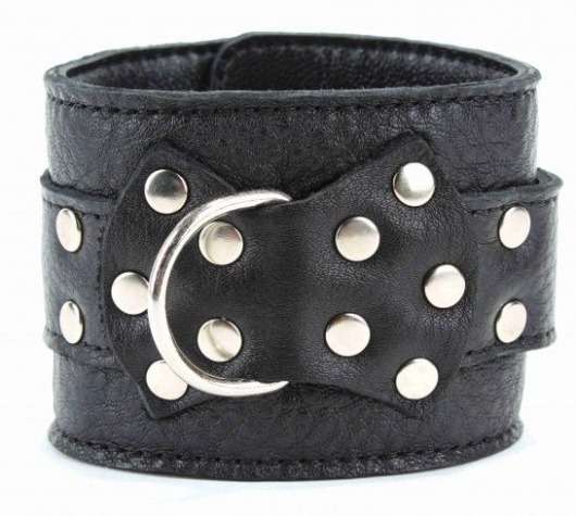 Чёрные наручники  из кожи с пряжкой - БДСМ Арсенал - купить с доставкой в Уссурийске