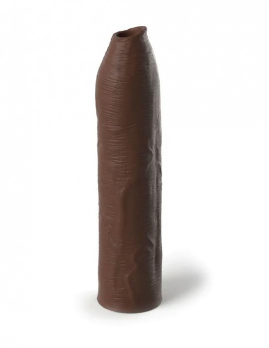 Коричневая насадка-удлинитель Uncut Silicone Penis Enhancer - 17,8 см. - Pipedream - в Уссурийске купить с доставкой