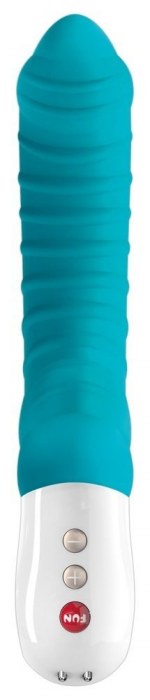 Бирюзовый перезаряжаемый вибратор Tiger G5 - 21,7 см. - Fun Factory