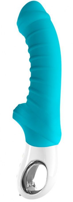 Бирюзовый перезаряжаемый вибратор Tiger G5 - 21,7 см. - Fun Factory