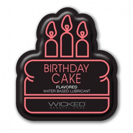 Лубрикант на водной основе со вкусом торта с кремом Wicked Aqua Birthday cake - 3 мл. - Wicked - купить с доставкой в Уссурийске