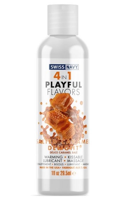 Массажный гель 4-в-1 Salted Caramel Delight с ароматом солёной карамели - 29,5 мл. - Swiss navy - купить с доставкой в Уссурийске