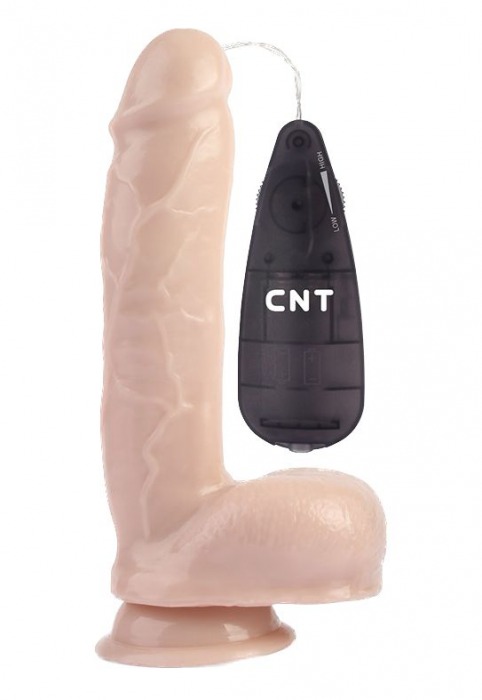 Телесный вибратор-реалистик 9 Stud Realistic Dildo - 23 см. - CNT