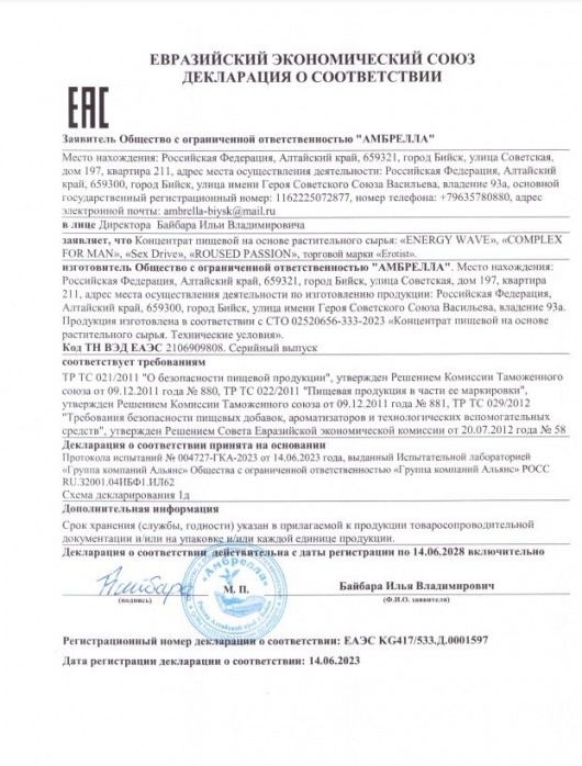 Возбуждающие капли для женщин Erotist ROUSED PASSION - 20 мл. - Erotist Libido Booster - купить с доставкой в Уссурийске