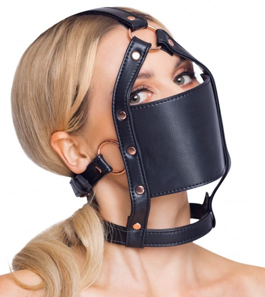 Черный намордник с кляпом-шаром Head Harness With A Gag - Orion - купить с доставкой в Уссурийске