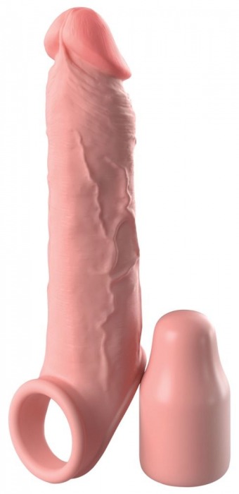 Телесная насадка-удлинитель 2 Inch Silicone X-tension with Strap - 20,3 см. - Pipedream - в Уссурийске купить с доставкой