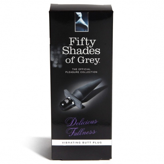Черная анальная пробка с вибрацией Delicious Fullness Vibrating Butt Plug - 14 см. - Fifty Shades of Grey