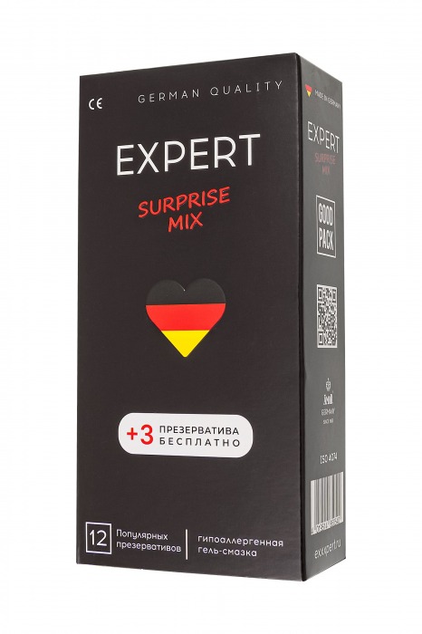 Презервативы EXPERT Surprise Mix - 12 шт.(+3 в подарок) - Expert - купить с доставкой в Уссурийске