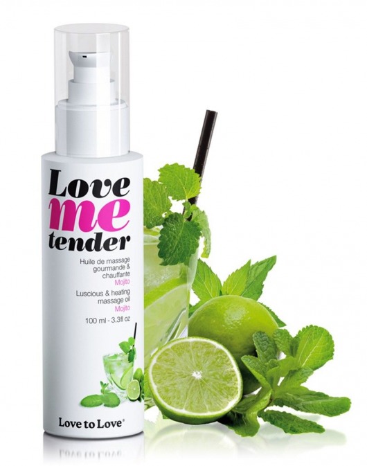 Съедобное согревающее массажное масло Love Me Tender Mojito с ароматом мохито - 100 мл. - Love to Love - купить с доставкой в Уссурийске