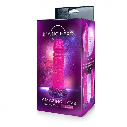 Розовый рельефный фантазийный фаллоимитатор - 20 см. - Bior toys - купить с доставкой в Уссурийске