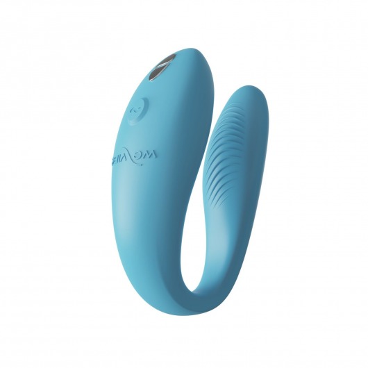 Бирюзовый вибромассажер для пар We-Vibe Sync Go - We-vibe купить в Уссурийске с доставкой в Orgasmix.ru Бирюзовый вибромассажер для пар We-Vibe Sync Go - We-vibe