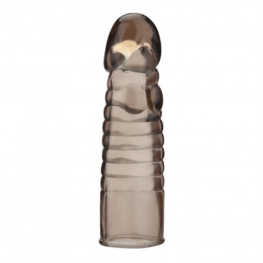 Дымчатая насадка-удлинитель Ribbed Realistic Penis Enhancing Sleeve Extension - 15,2 см. - BlueLine - в Уссурийске купить с доставкой