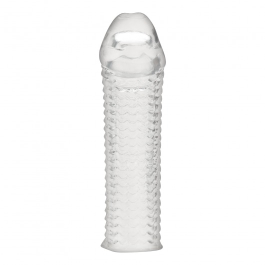 Текстурированная насадка на пенис Clear Textured Penis Enhancing Sleeve Extension - 16,5 см. - BlueLine - в Уссурийске купить с доставкой