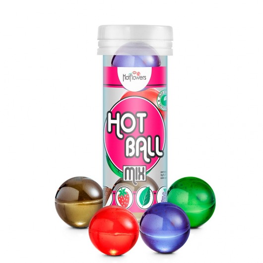 Ароматизированный лубрикант Hot Ball Mix на масляной основе (4 шарика по 3 гр.) - HotFlowers - купить с доставкой в Уссурийске