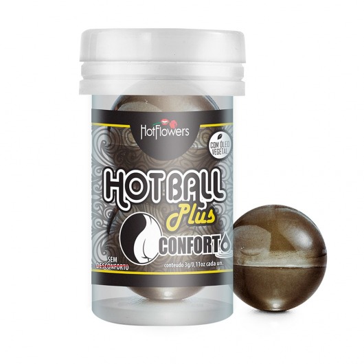 Анальный лубрикант на масляной основе Hot Ball Plus Conforto (2 шарика по 3 гр.) - HotFlowers - купить с доставкой в Уссурийске