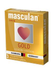 Презервативы Masculan Ultra Gold с золотым напылением и ароматом ванили - 3 шт. - Masculan - купить с доставкой в Уссурийске