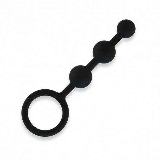 Черные силиконовые анальные бусы Silicone Anal Beads - 14 см. - All About Anal