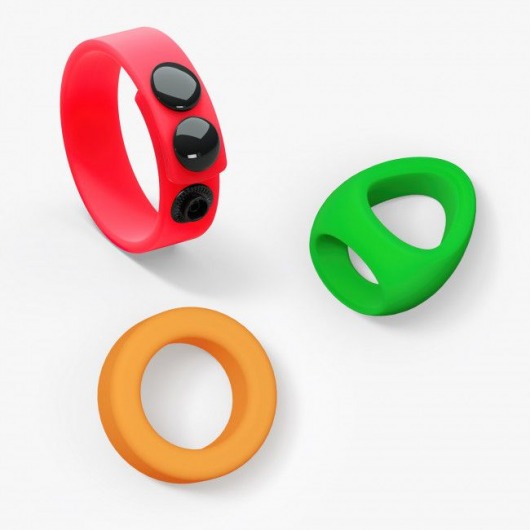Набор из 3 разноцветных эрекционных колец Kit Neon Ring - Love to Love - в Уссурийске купить с доставкой