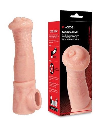 Телесная фантазийная насадка на член Cock Sleeve Size L - KOKOS - в Уссурийске купить с доставкой