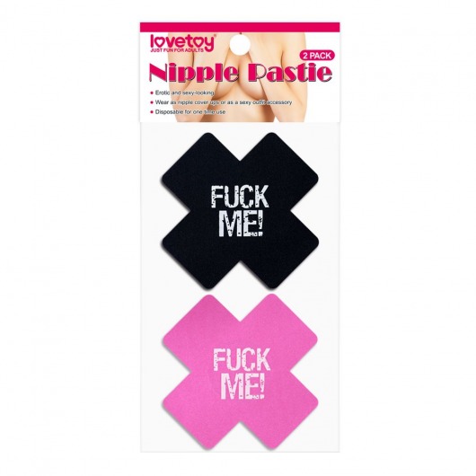 Набор из 2 пар пэстисов Cross Pattern Nipple Pasties - Lovetoy - купить с доставкой в Уссурийске