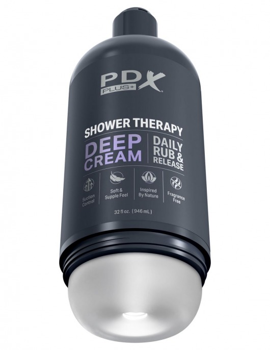 Мастурбатор в бутылке Shower Therapy Deep Cream - Pipedream - в Уссурийске купить с доставкой