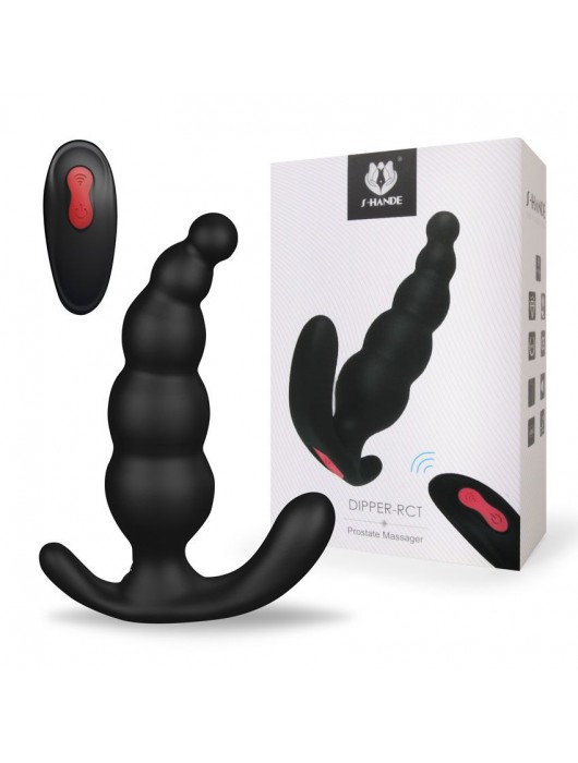 Черный анальный вибромассажер Dipper-RCT - 14,8 см. - S-HANDE